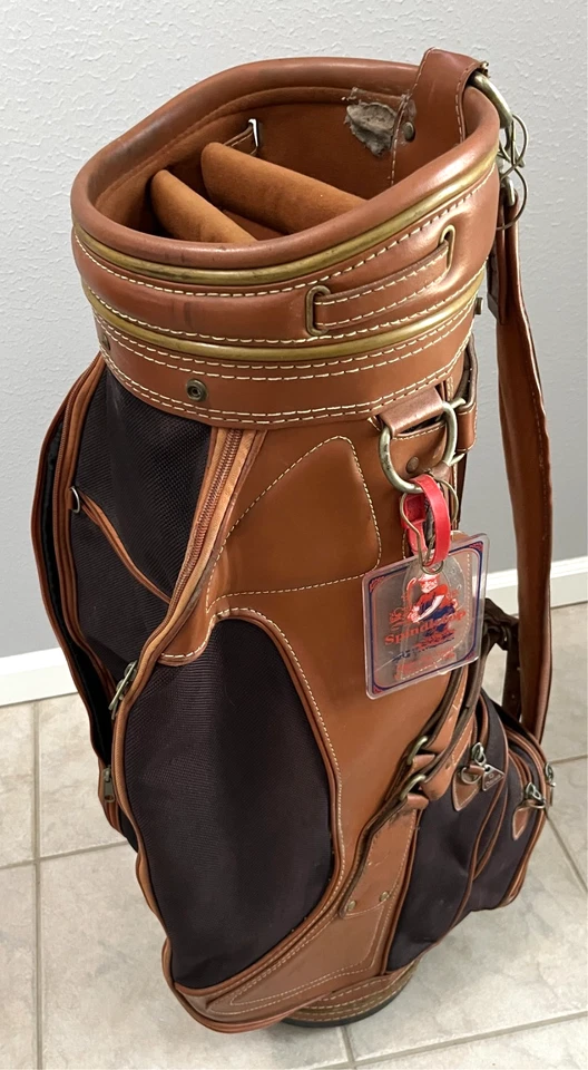 Carro de golf DAIWA Coach Collection cuero marrón 6 vías bolso con correa para el hombro Foto 2 de 4