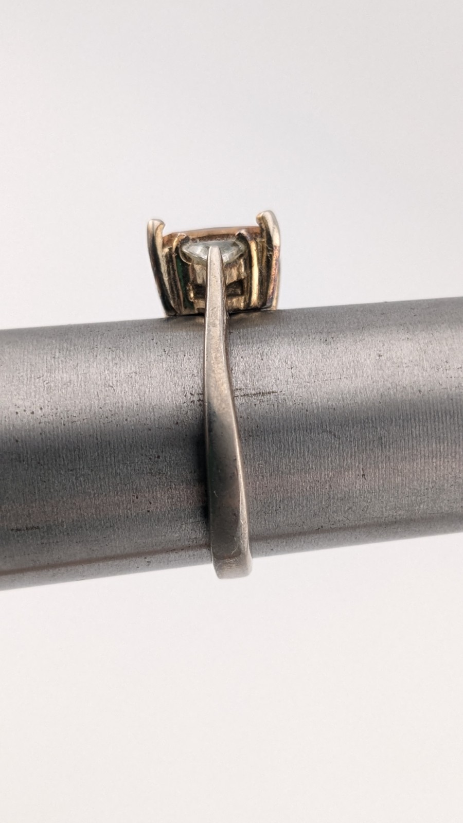 Vintage Sterling Silver Ring Rectangular Stone Pi… - image 14