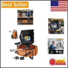 Advanced 100FT Sewer Inspection Camera - 8500mAh, 12 LEDs for Dark Environments