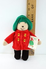Vintage Eden Toys Paddington Bear Plush 9" w/Red Coat  Green Hat