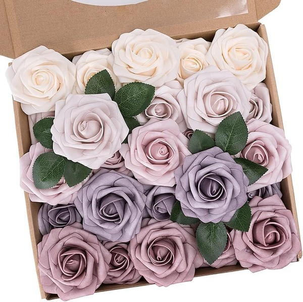 KüNstliche Blumen Rosen 25 StüCk Deko Kunstrosen FüR Hochzeit Und Zuhause-image