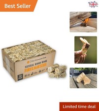 50 Eco-Friendly Wood Wool Firelighters: Odorless, Easy Firestarter for BBQs 0.32 per lighter