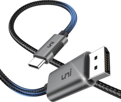 uni Displayport Kabel USB C 1,8m 4K 60Hz 2K 165Hz Thunderbolt 3/4 Nylon MacBook