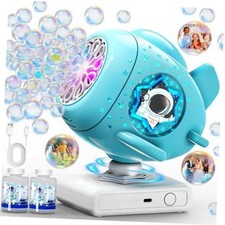 Rechargeable Bubble Machine, Automatic 360 Rotatable Bubble Maker Toys with