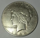 1934 S Peace Dollar $1 90% Silver Business Strike US Coin Circulated