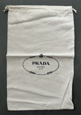 Prada Milano Authentic White Dust Bag Shoe Cover Drawstring 14" X 8.5" Single