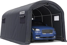 KING BIRD 10' X 20' round Style Garage Shelter with Roll-Up Ventilated Windows H