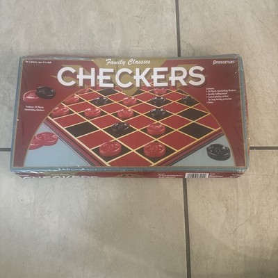 Pressman Checkers - Classic Game With Folding Board and Interlocking NEW SEALED