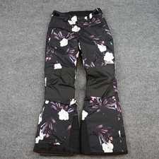 The North Face Ski Pants Girls 12 Black Floral DryVent Insulated Snow Waterproof