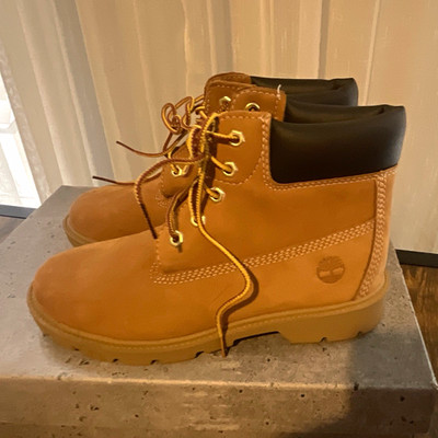 Timberland kids Lace-Up Ankle Work Boots US 2 Brown Nubuck Round Toe