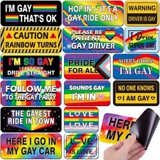 16PCS Funny Pride Gay Car Bumper Magnets: Bulk 2" x 1.5", Multi-color