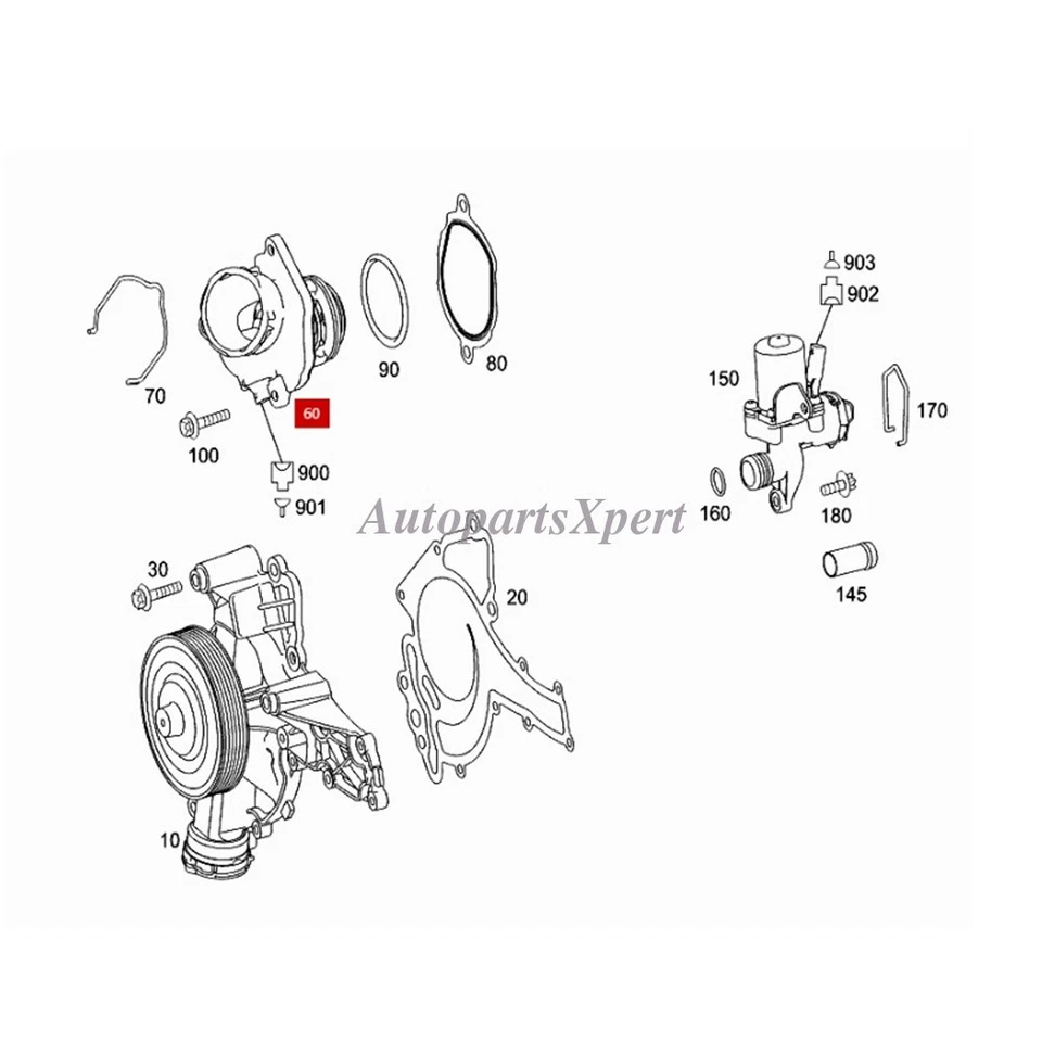 OEM MAHLE Engine Thermostat 2722000415 For Mercedes E350 ML350 2006-2011 3.5L Foto 3 de 3