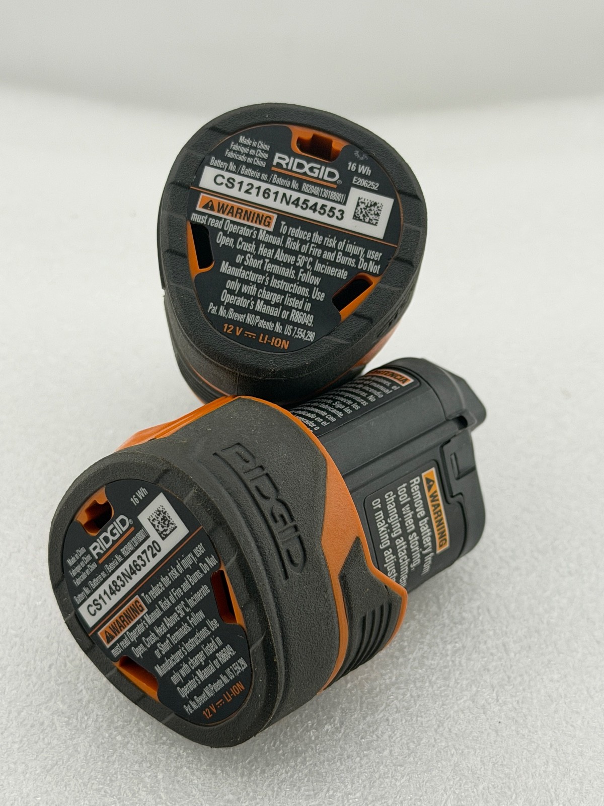 [2-PACK] RIDGID [R82048 / 130188001] GENUINE 12V 2.0 AH LITHIUM ION ...