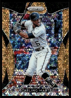 2019 Panini Prizm Prizms Neon Orange Donut Circles #73 Starling Marte /150 - BB