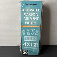 BRAND NEW Luxoton Carbon Air Vent Filters for Home-20 Pieces 4"x12" Floor Vent 