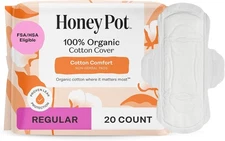 The Honey Pot Company - Sanitary Pads for Women - Non-Herbal Regular Flow w/Wing