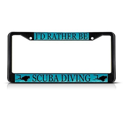 Fastasticdeals I'd Rather Be Scuba Diving License Plate One Frame, Black 
