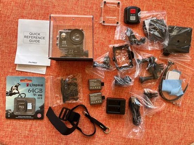 AKASO EK7000 4K Action Camera, Waterproof Case, Battery, Accessories Unused 64GB