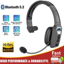 Trucker Bluetooth 5.2 Wireless Headset With Noise Cancelling Mic For Phones PC
