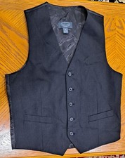 Pronto Uomo Platinum Button Suit Vest Separate Men's Small Dark Gray Wool