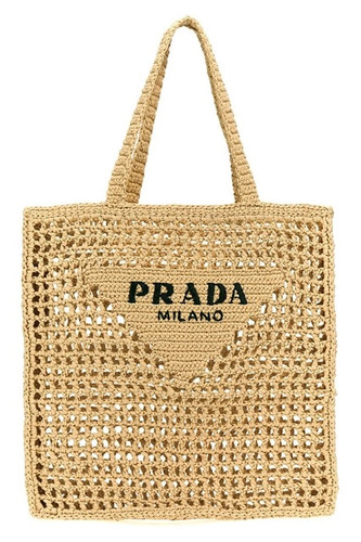 PRADA Crochet Natural Tote Bag New And Authentic