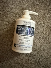 ADVANCED CLINICALS COLLAGEN + PEPTIDE Firming FACE BODY CREAM 15oz 444ml USA md