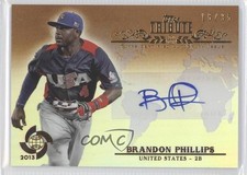 2013 Topps Tribute WBC Sepia-Tone 16/35 Brandon Phillips #WTA-BP2 Auto 2x6