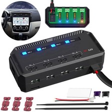 12V Car Fuse Box with 4-Way Fuse Holder Relay Quick Wiring with Indicator Lights
