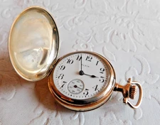 1919 VINTAGE ELGIN 0S WOMEN'S POCKET WATCH 15 JEWEL 464 GRADE 10K GF WORKS !