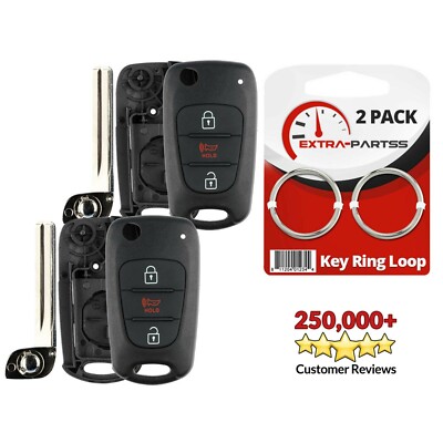 2 For 2011 2012 2013 Kia Soul Keyless Flip Remote Car Key Fob Shell Case Pad