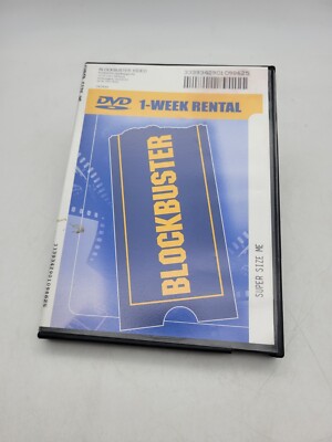 Blockbuster Video Super Size Me Dvd Rental Case & disc vintage Retro 
