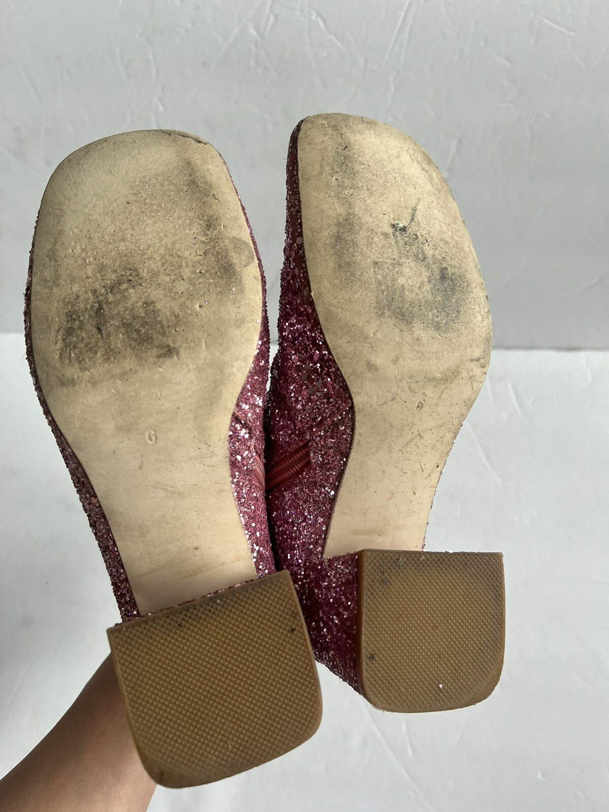 JEFFREY CAMPBELL Authentic Women Pink Glitter Side Zip ANKLE BOOTIES SZ 6 image 6