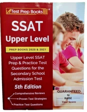 SSAT Upper Level by Test Prep Books 2020 & 2021 5th Edition Softcover Unmarked