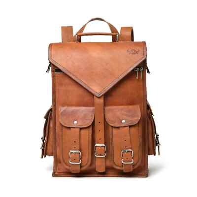 Vintage Messenger Rucksack Backpack Schulter Laptop Herren Echt Tasche Leder