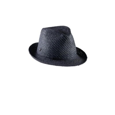 Helen Kaminski RUNE Navy/Jet Packable Rollable Raffia Straw  display picture 3
