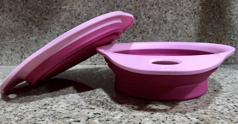 NUEVO Cuenco de Viaje Plegable Dexas para Mascotas, X-LARGE 4 TAZAS, Fucsia, Libre de BPA Foto 3 de 4