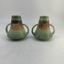 Pair Of Vintage Japan Double Handled Vases Boho