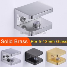 10PCS Shower Glass Clamp Brass Fixed Panel Clips Holder Bracket Support U-Clamps