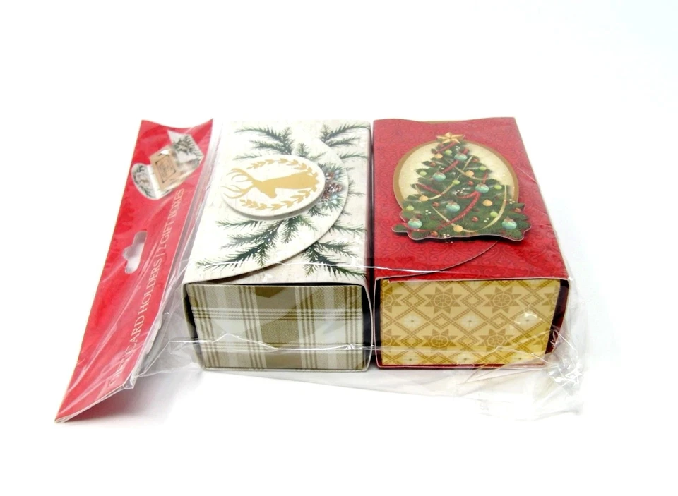 Punch Studio 2 Decorative Keepsake Gift Boxes Christmas Box 63926 Reindeer - Image 2 of 4