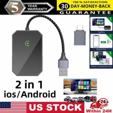2 in 1 Android auto Wireless Adapter & Wireless CarPlay apple Adapter Plug 