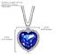 miniature 4  - Heart Simulated Blue Sapphire White Topaz CZ Silver Pendant 18&#034; Chain Necklace