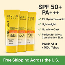 Jovees Sun Aqua Gel SPF 50 PA  100g x3  Lightweight  No White Cast  2026