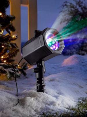 LED Außen Motiv Projektor Halloween Weihnachten Erntedank Punkte Schneeflocken 