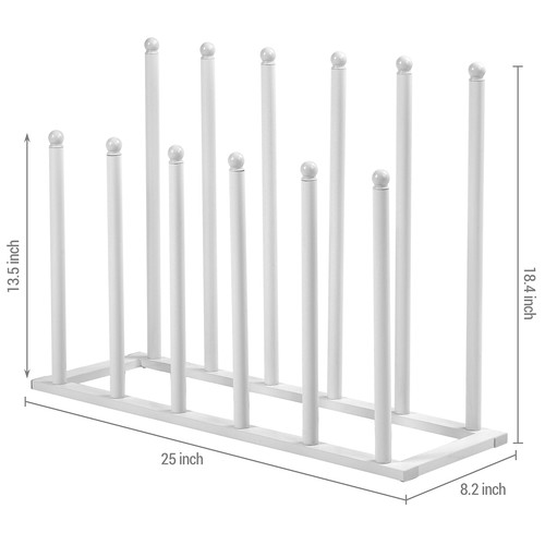 Moderno estante para zapatos de metal blanco, soporte de almacenamiento moldeador de botas altas, soporta 6 pares - Imagen 4 de 7