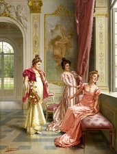 Canvas Print Classical European oil painting 3 girls HD printed on canvas L1134