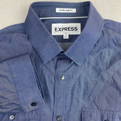 Express Dress Shirt Mens 16/Large Blue 