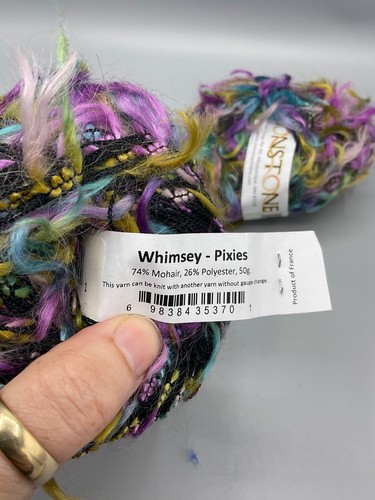 NEW Lot of 2 Ironstone WHIMSEY Eyelash Yarn 74% Mohair 26% Poly PIXIES France - Picture 3 of 4