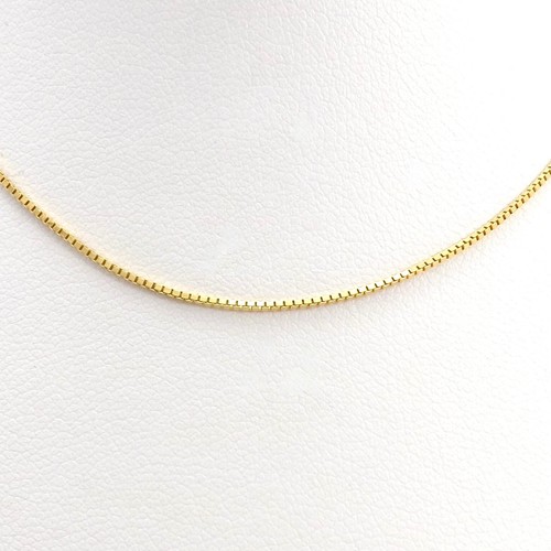14K Italian Gold Box Link Pendant Slide 