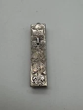 Antique 800 Silver Engraved Lipstick Holder Case w/ MC Monogram