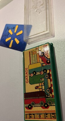 Vintage 50's SIMPLEX HOLLAND Wood Puzzle ''GARAGE'' W Cars In Case Small 8 Pc